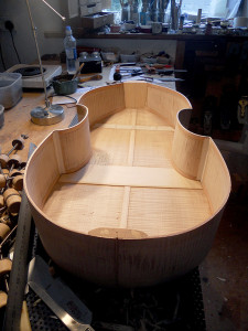 Viol body on bench